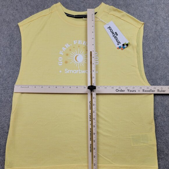 Smartwool Go Far Feel Good Active Muscle Tank Womens Size Small Canary Yellow - Picture 11 of 13